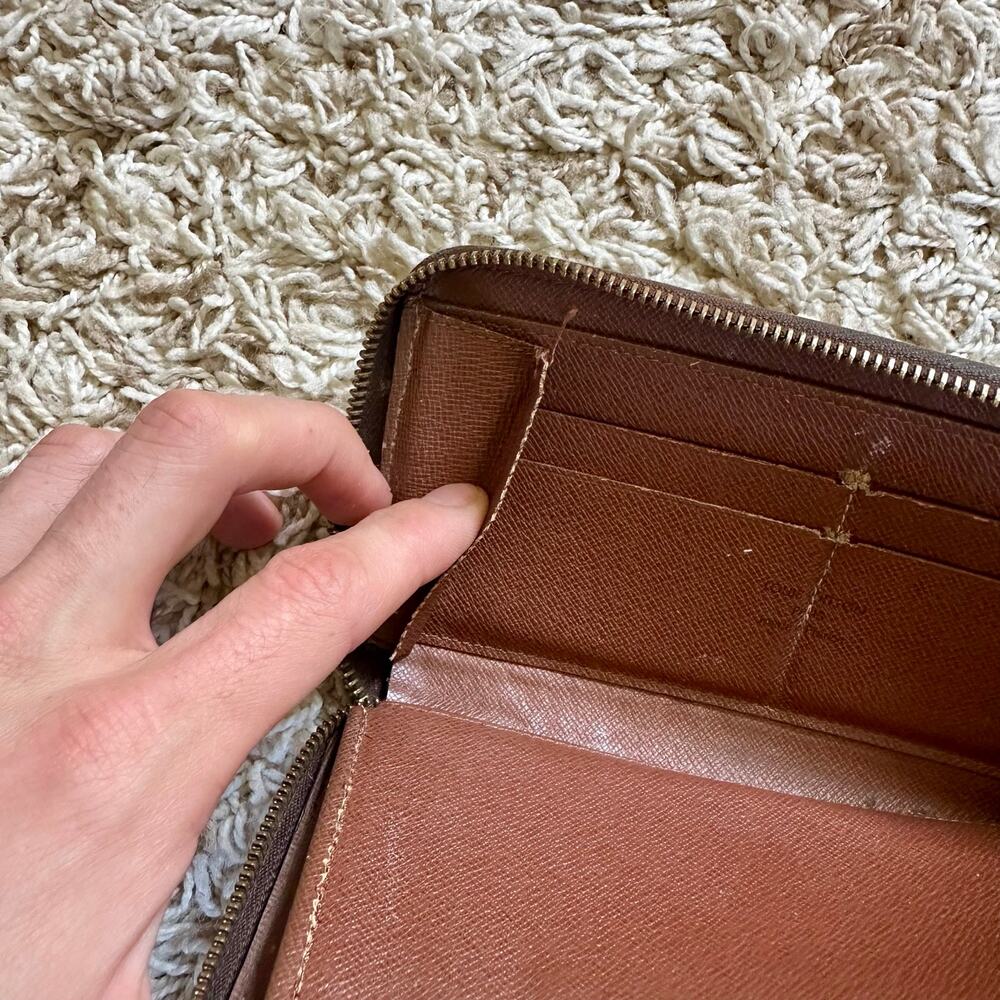 Authentic Vintage Louis Vuitton Brown Monogram Zippy Wallet Long Purse LV Canvas - Picture 10 of 13